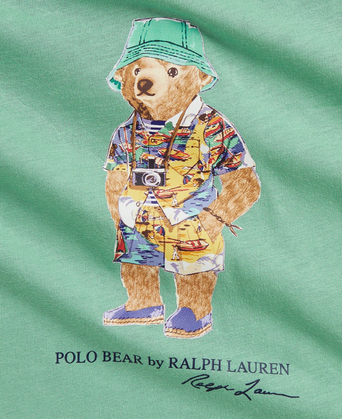 Polo Ralph Lauren Baby Cotton Jersey Bear Shortall In Green