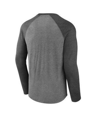 Men's Gray Oklahoma Sooners Ball Drop Tri-Blend Raglan Long Sleeve T-Shirt