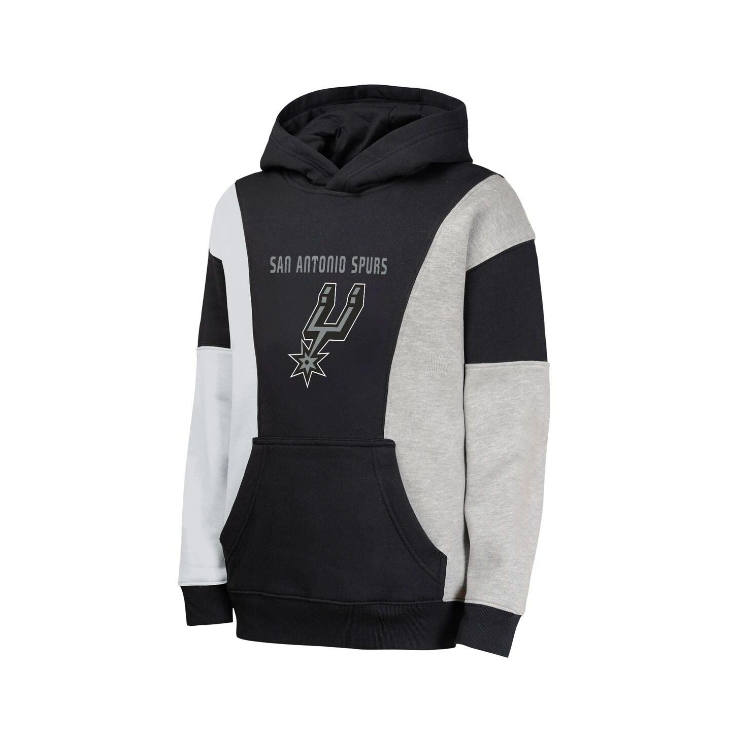 Детское худи Outerstuff Black San Antonio Spurs Ace In the Hole Pullover — фото 3
