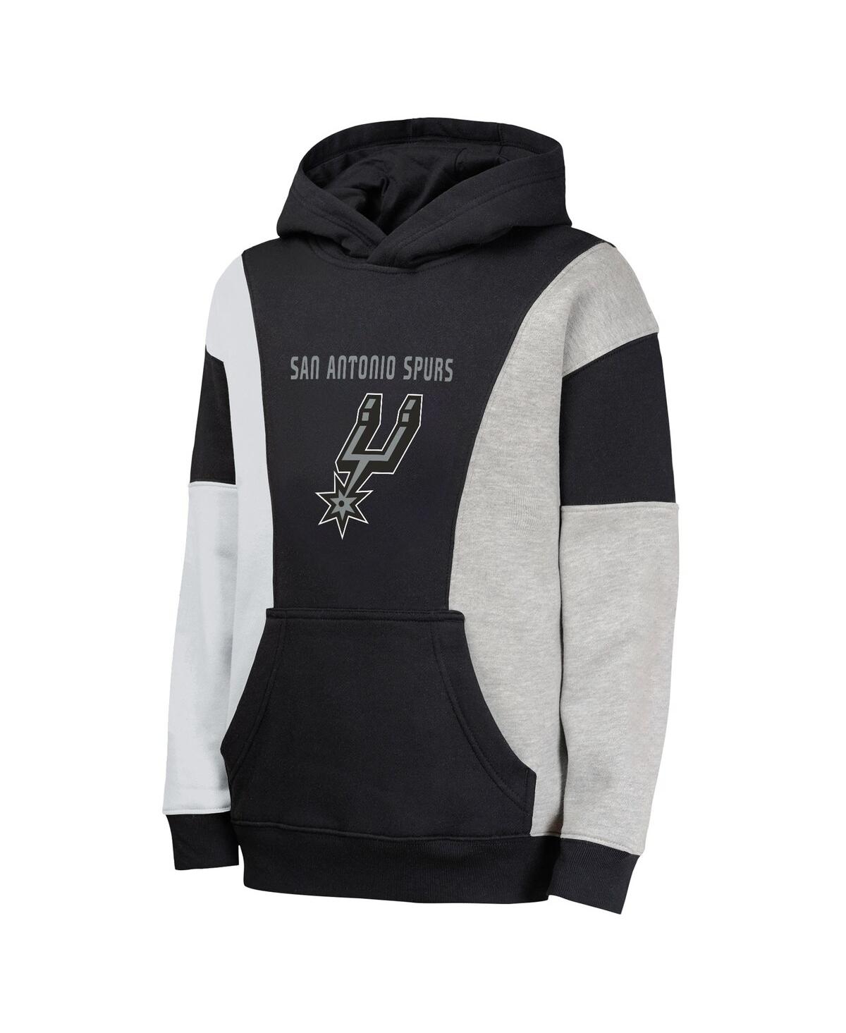 Outerstuff Big Boys And Girls Black San Antonio Spurs Ace In The Hole Pullover Hoodie In Black