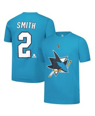 Outerstuff - Big Boys and Girls Will Smith Teal San Jose Sharks Player Name Number T-Shirt