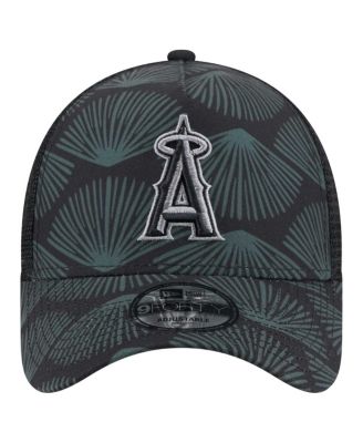 Men's Black Los Angeles Angels 9FORTY A-Frame Trucker Adjustable Hat