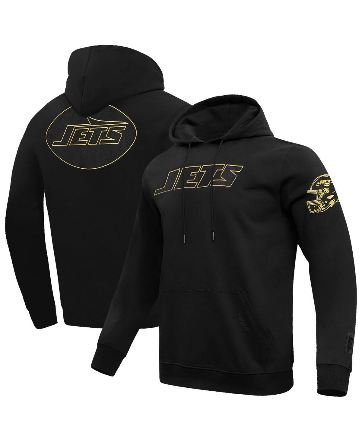 Men's Black New York Jets Classic Chenille Pullover Hoodie - Black