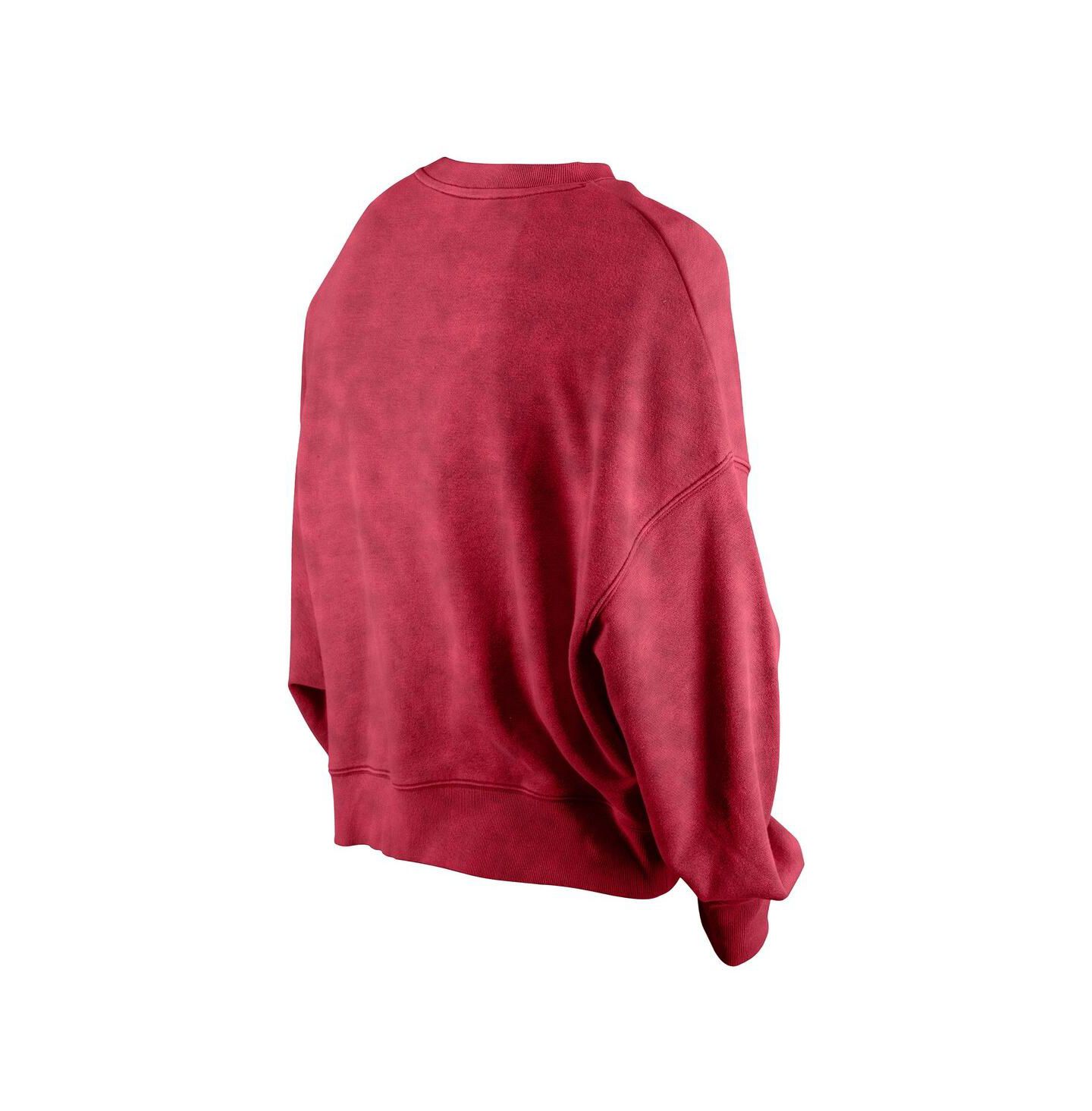 Женская толстовка New Era Red Miami Heat Hardwood Classics Enzyme Wash Oversized Boxy Pullover — фото 2