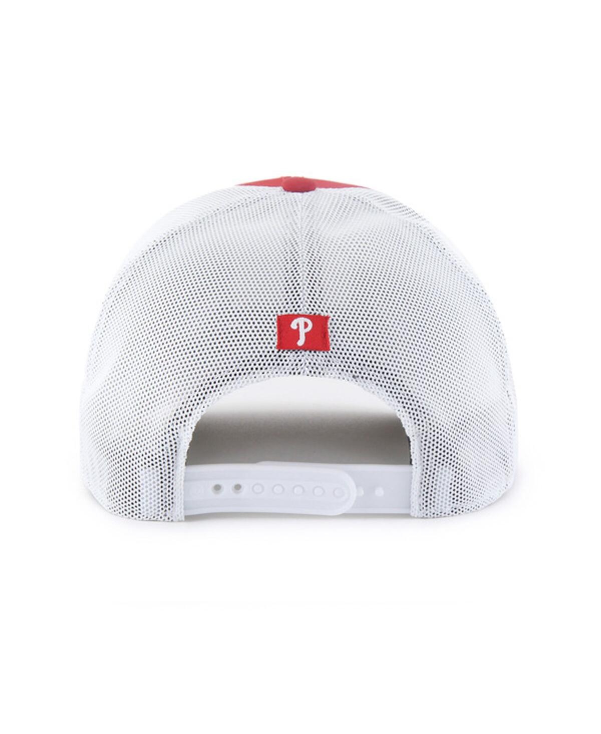 47 Brand Men's Red/white Philadelphia Phillies Scratch Adjustable Trucker Hat In Red,white