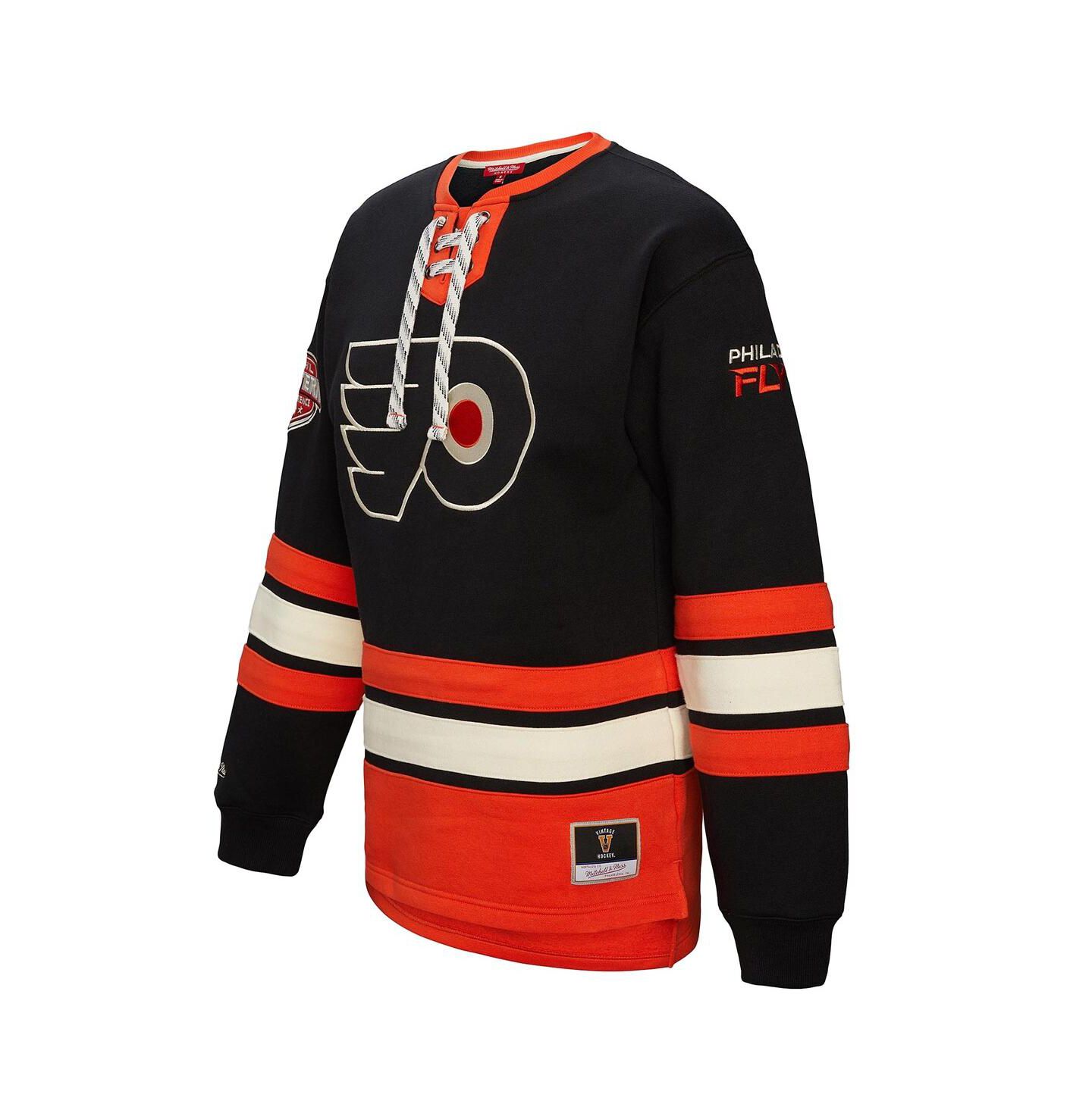 Женская толстовка Mitchell & Ness Black Philadelphia Flyers Heritage Lace-Up Pullover — фото 5