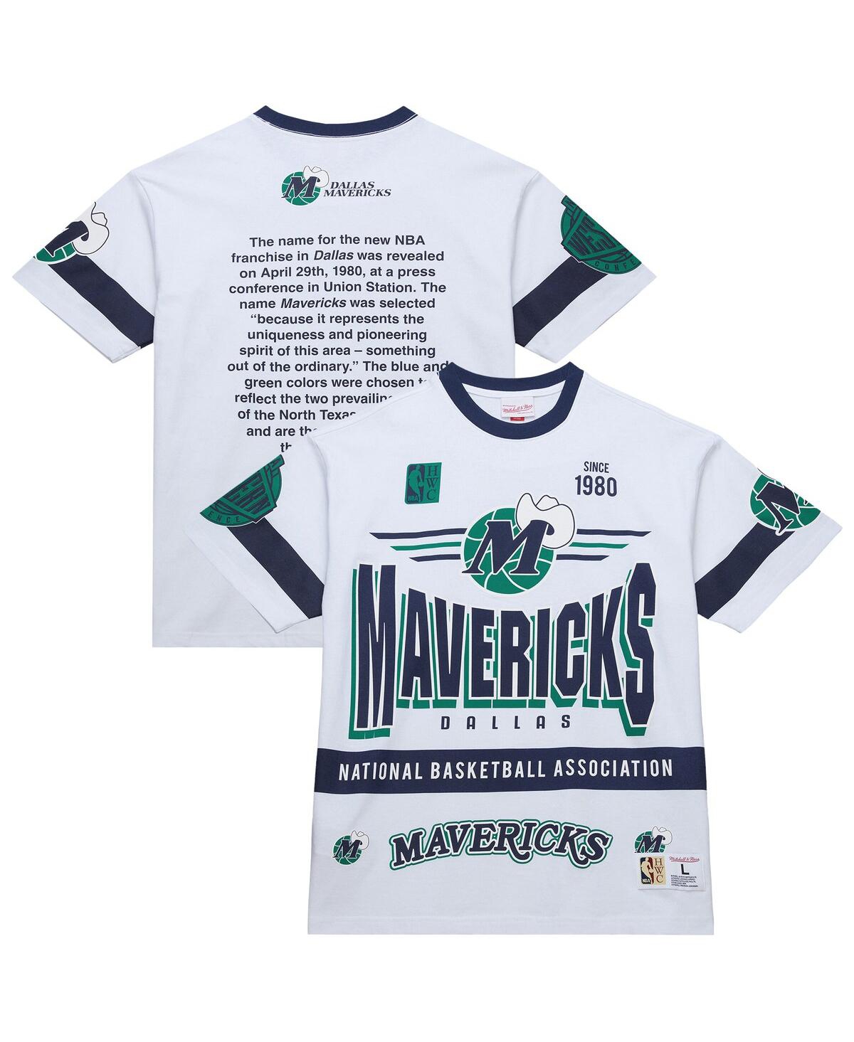 Men's and Women's White Dallas Mavericks Hardwood Classics Vintage Team Origins Premium T-Shirt - White