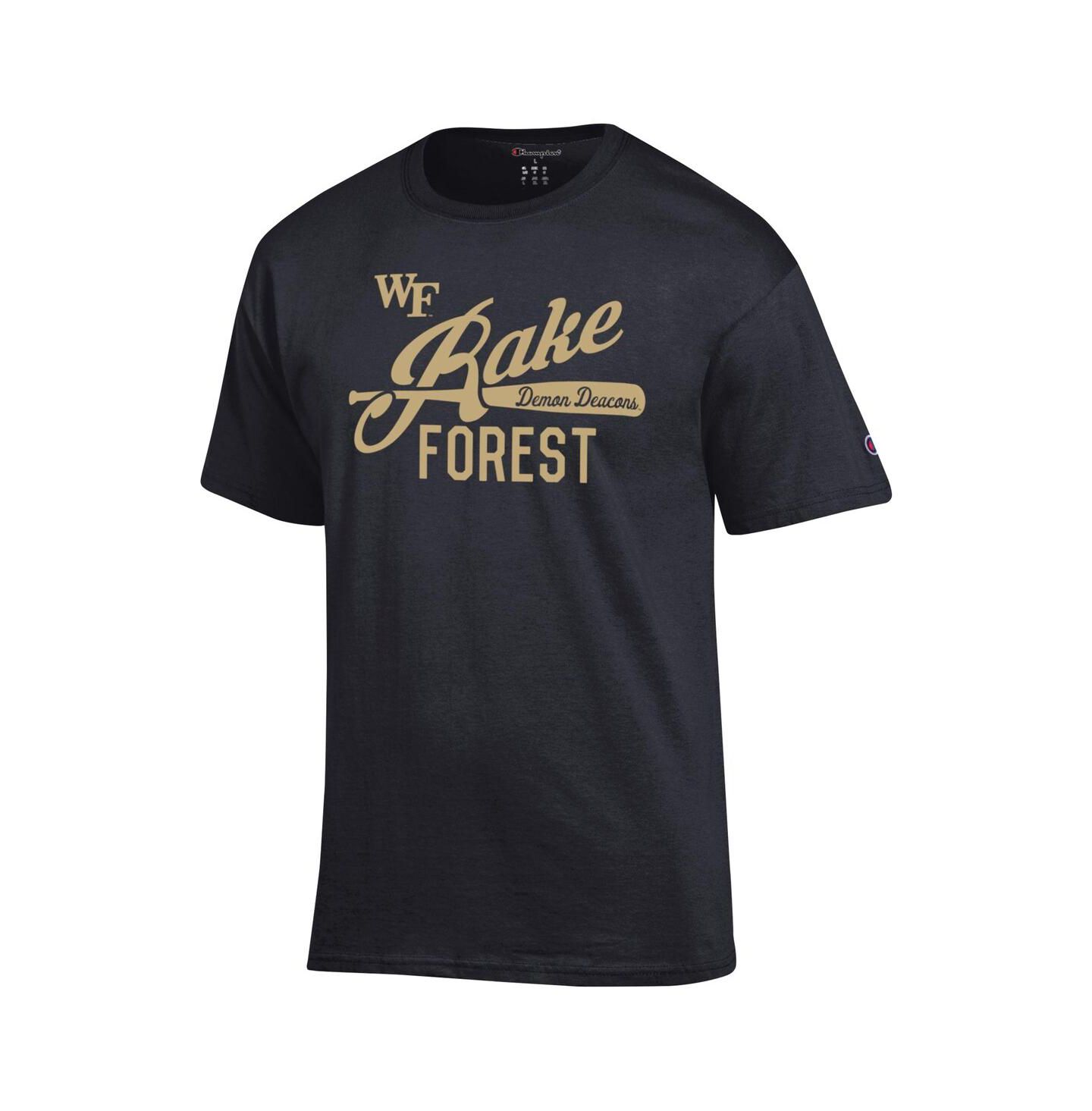 Мужская футболка Champion Black Wake Forest Demon Deacons Rake Forest — фото 3