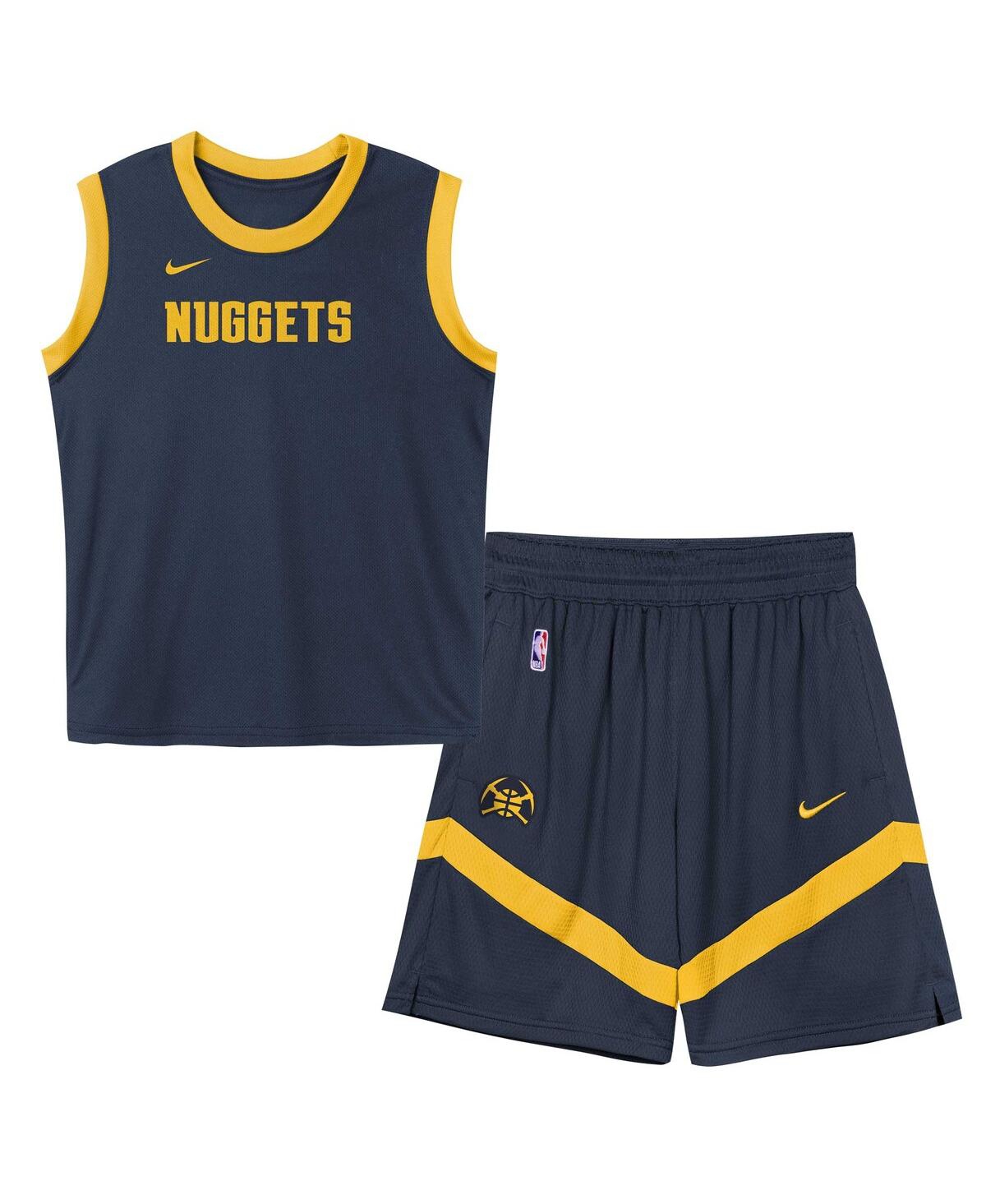 Nike Preschool Navy Denver Nuggets Mesh Tank Top And Shorts Set In Navy