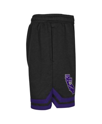 Big Boys and Girls Black Sacramento Kings Teardrop Fleece Shorts