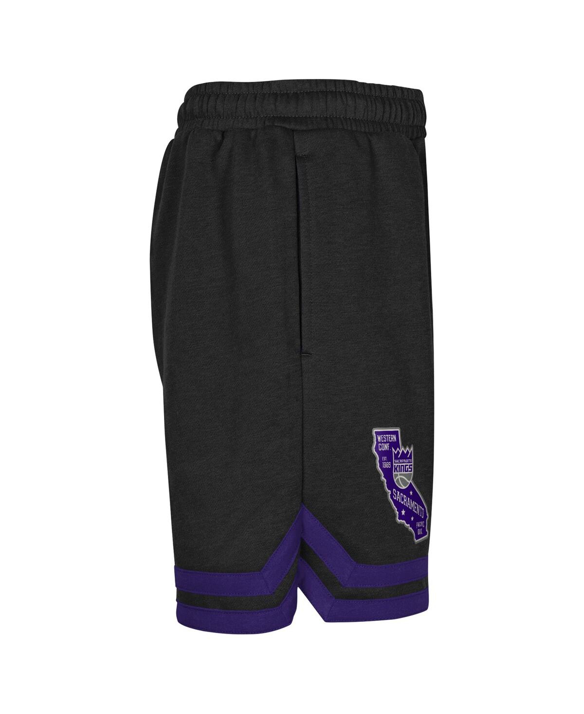 Outerstuff Big Boys And Girls Black Sacramento Kings Teardrop Fleece Shorts In Black