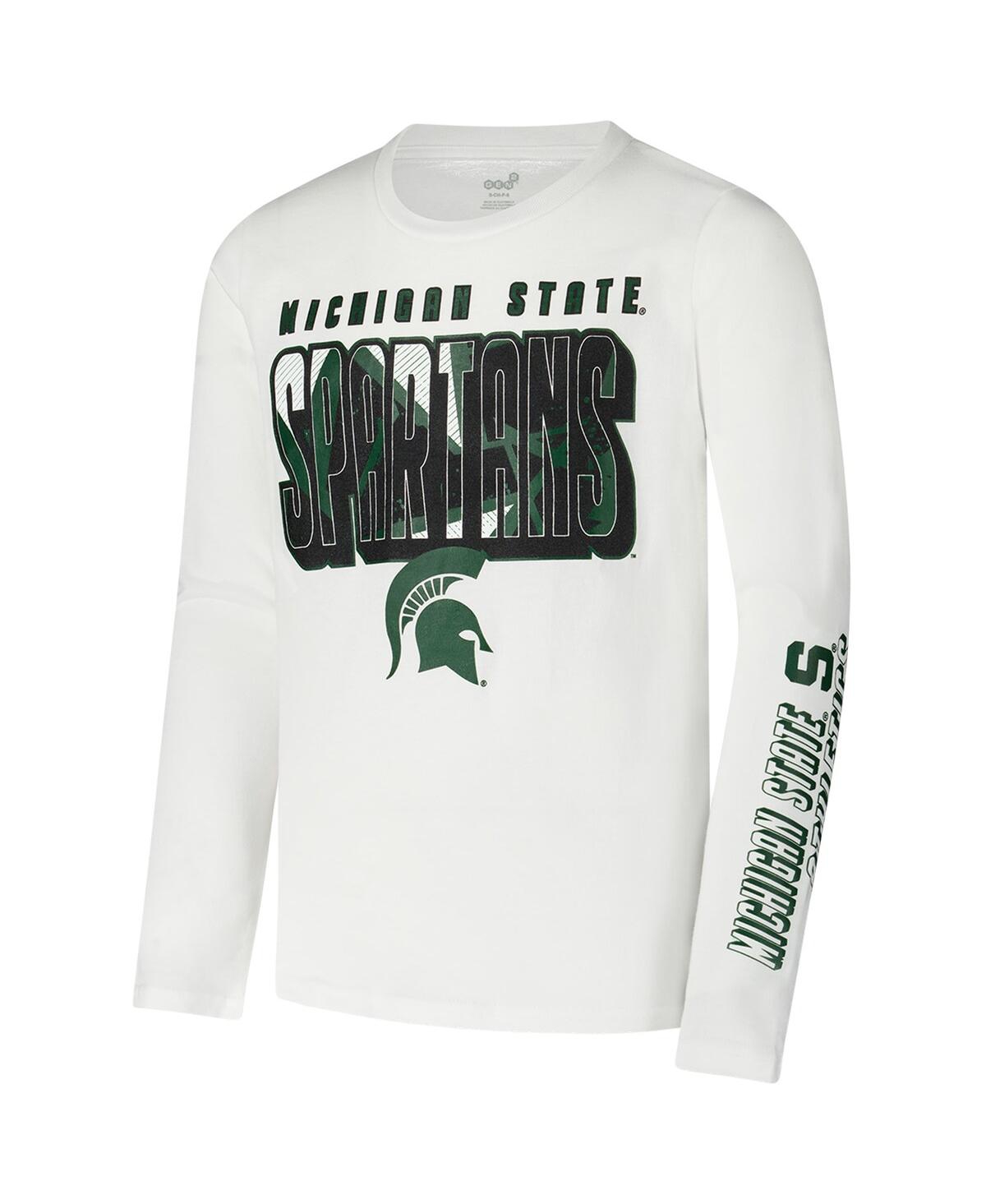 Outerstuff Big Boys And Girls Michigan State Spartans In The Mix T-shirt Combo Set In Green