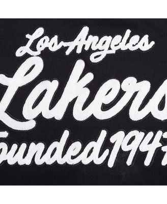 Women's Black Los Angeles Lakers Paint The City Cropped Pullover Sweatshirt