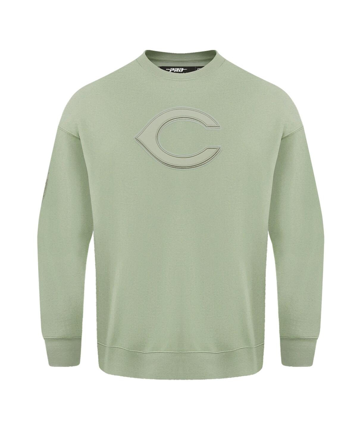 PRO STANDARD MEN'S GREEN CINCINNATI REDS NEUTRAL DROP SHOULDER PULLOVER SWEATSHIRT 