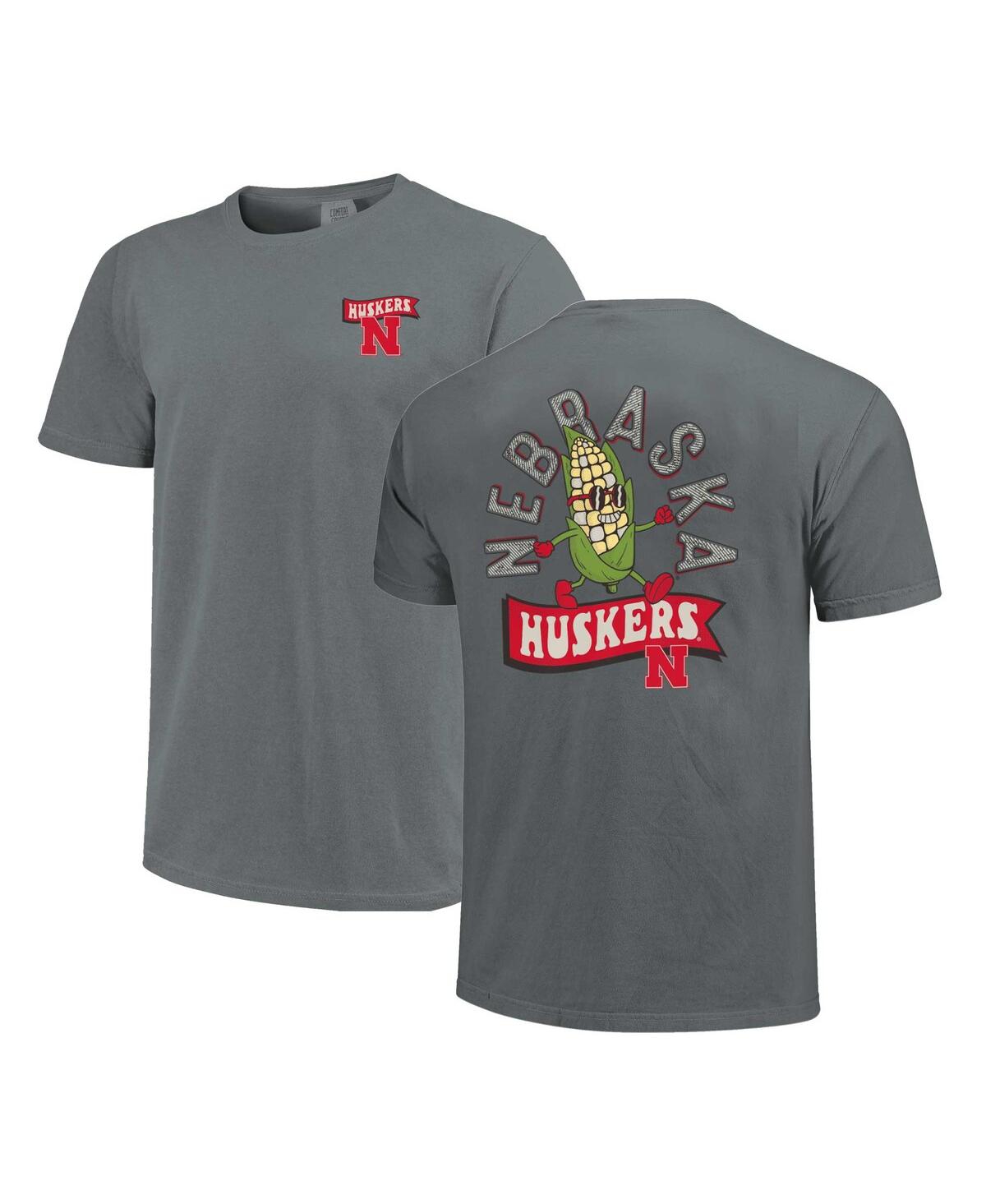 Image One Men's And Women's Gray Nebraska Huskers Retro Mascot Hyper Local Comfort Colors T-shirt In Gray