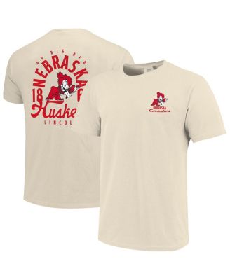 Image One - Men's Cream Nebraska Huskers Comfort Colors Mascot Overlay T-Shirt