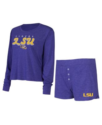 Concepts Sport - Women's Purple LSU Tigers Team Color Long Sleeve T-Shirt and Shorts Set