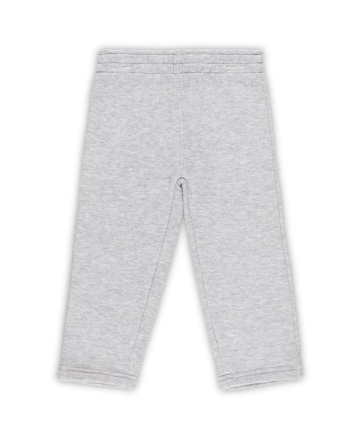 Outerstuff Baby Boys And Girls Navy/heather Gray Cleveland Guardians Play By Play Pullover Hoodie And Pants In Navy,heather Gray