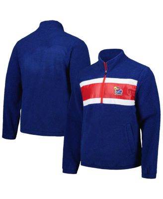 G-III Sports by Carl Banks - Men's Navy Kansas Jayhawks Pinch Runner Half-Zip Sweatshirt