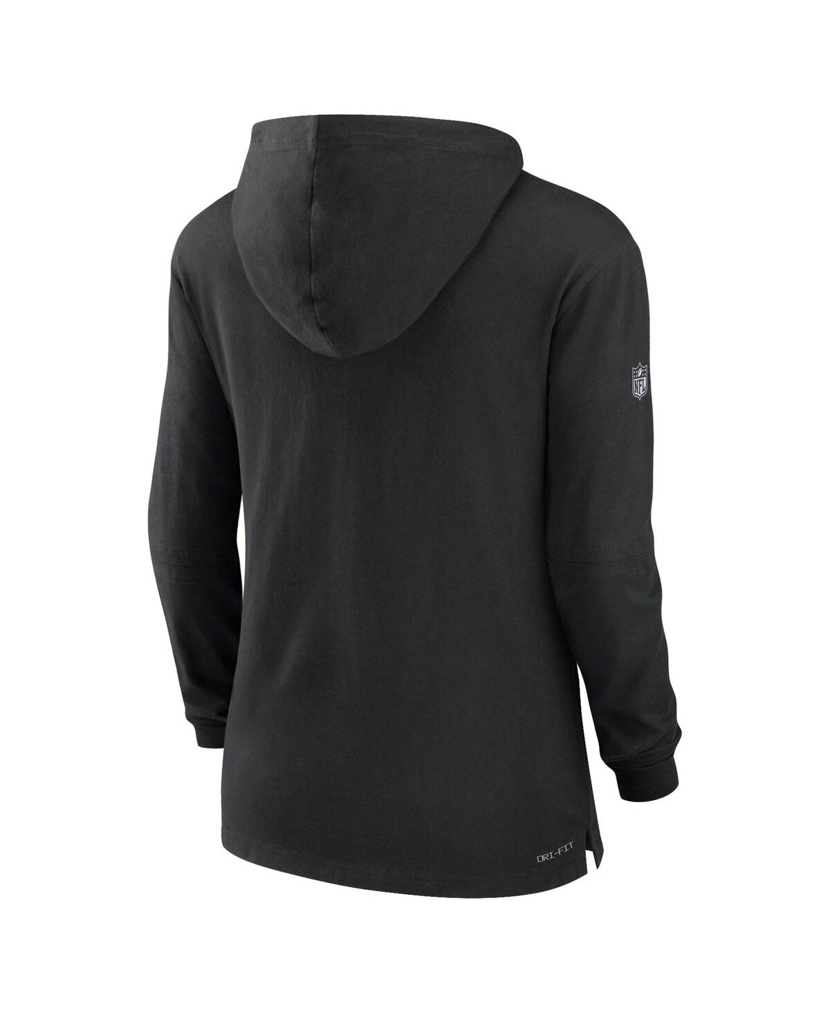 Nike Women's Black Las Vegas Raiders Sideline Performance Long Sleeve Hoodie T-shirt In Black