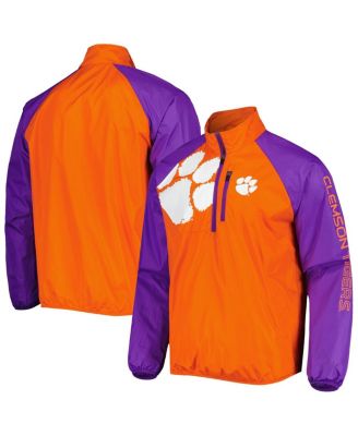 G-III Sports by Carl Banks - Men's Orange Clemson Tigers Point Guard Raglan Half-Zip Jacket