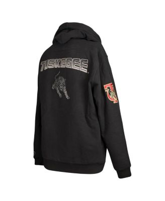 Men's Black Tuskegee Golden Tigers Puff Print Sliced Pullover Hoodie