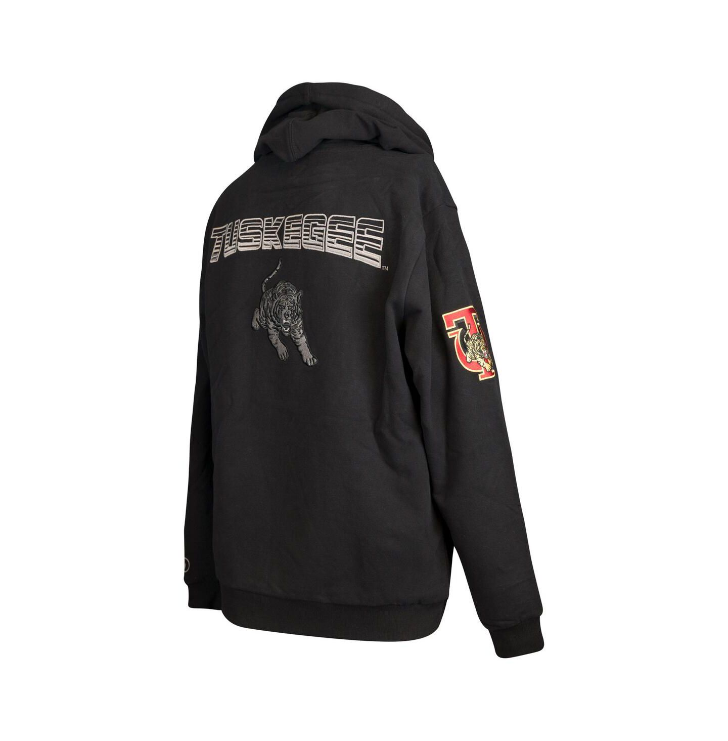 Мужское худи FISLL Black Tuskegee Golden Tigers Puff Print Sliced Pullover — фото 2