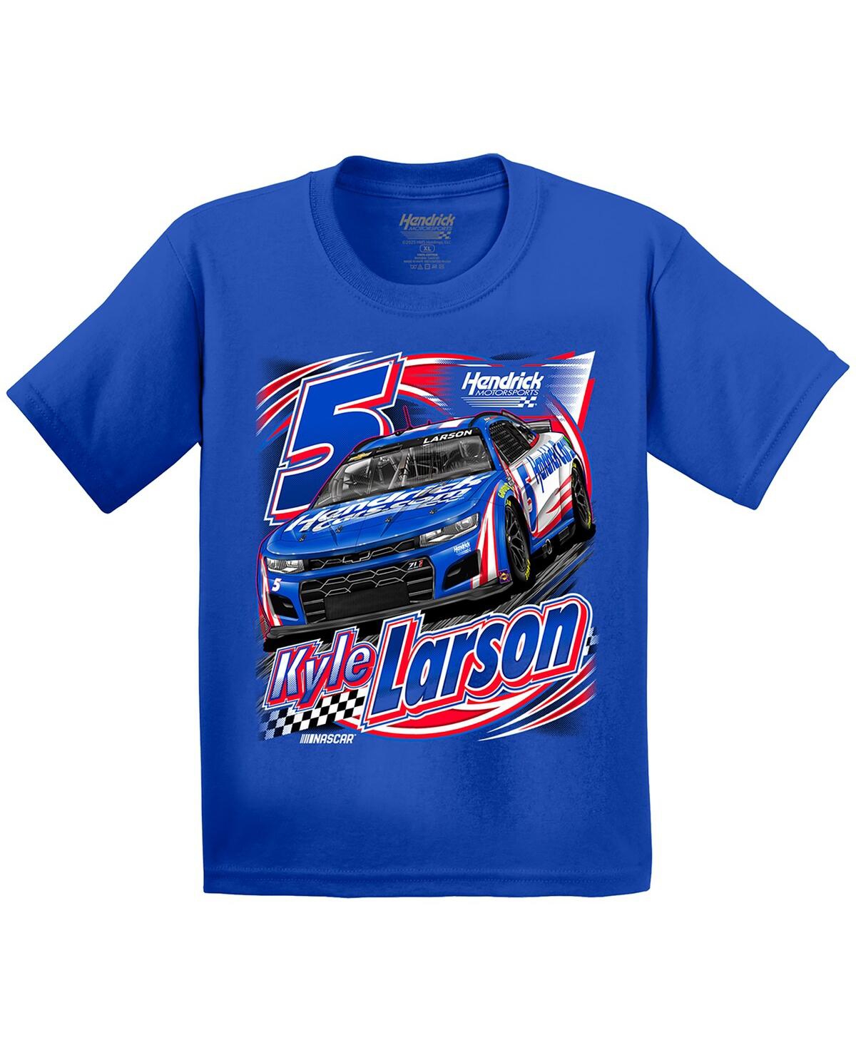 Hendrick Motorsports Team Collection Big Boys And Girls Royal Kyle Larson T-shirt In Royal
