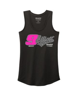 Women's Black Chase Elliott Name Number Racer Back Tank Top