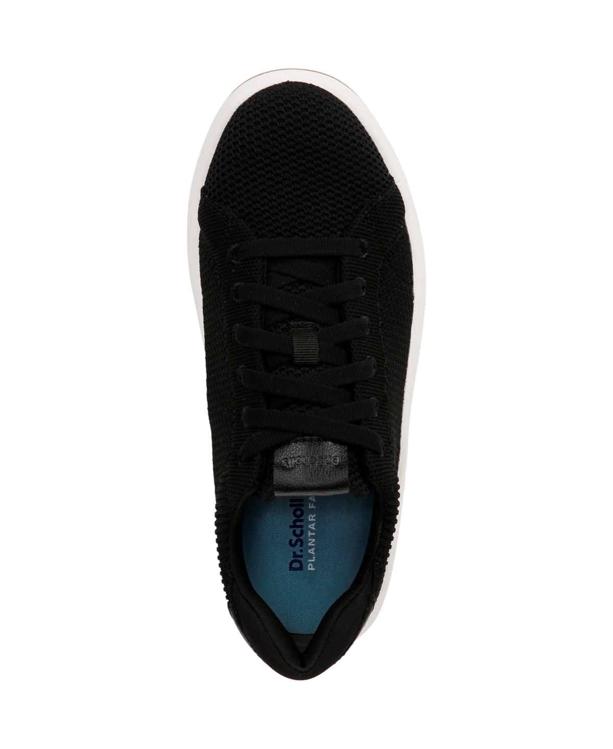 Shop Dr. Scholl's Women's Feel Nice Plantar Faciitis Lace Up Sneakers In Black Fabric