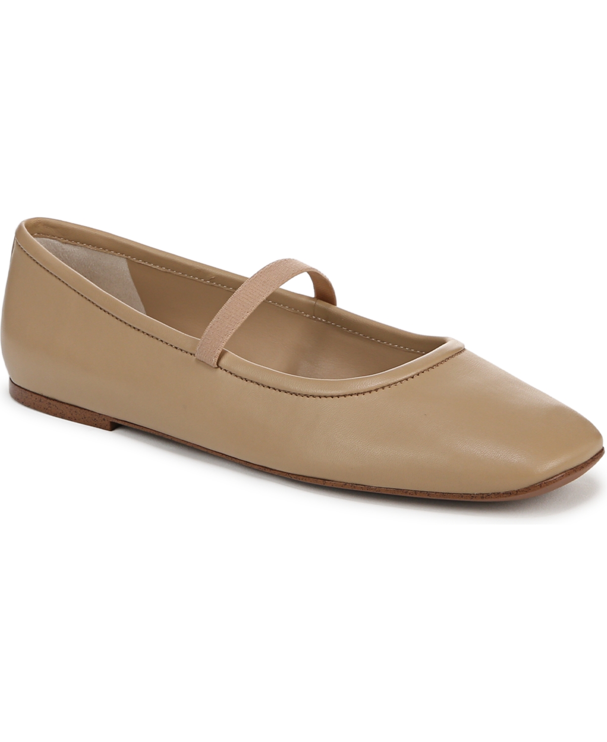 Franco Sarto Women's Eileen Square Toe Mary Jane Flats In Latte Brown Leather