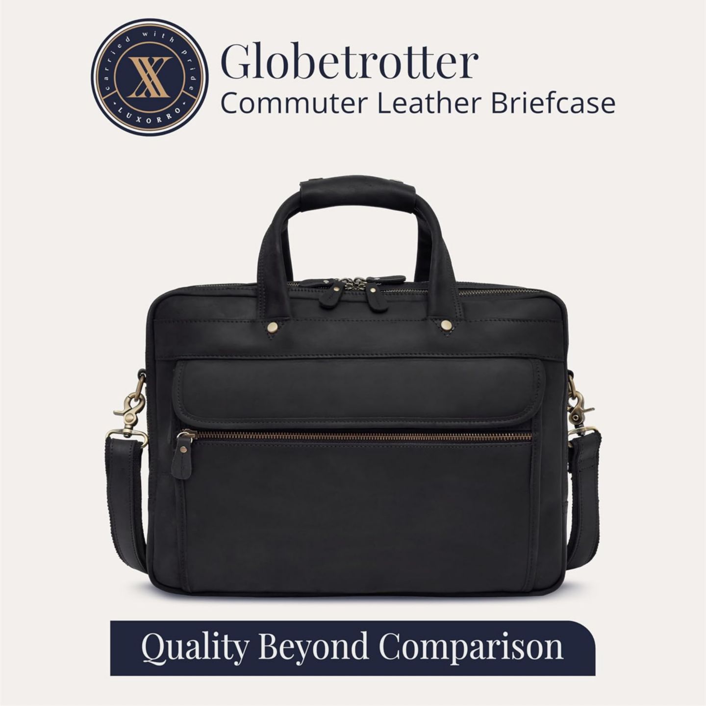Сумка Luxorro Large Leather Briefcase - Large Capacity and Elegant - Perfect for Daily Usage, цвет: Чёрный — фото 6
