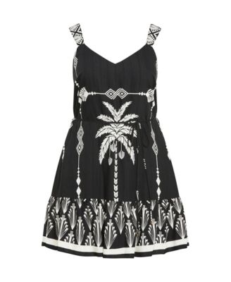 Plus Size Peta Border Print Dress