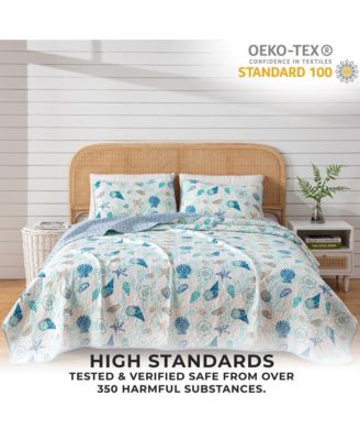 Linery & Co Coastal Microfiber Quilt Set With Shams