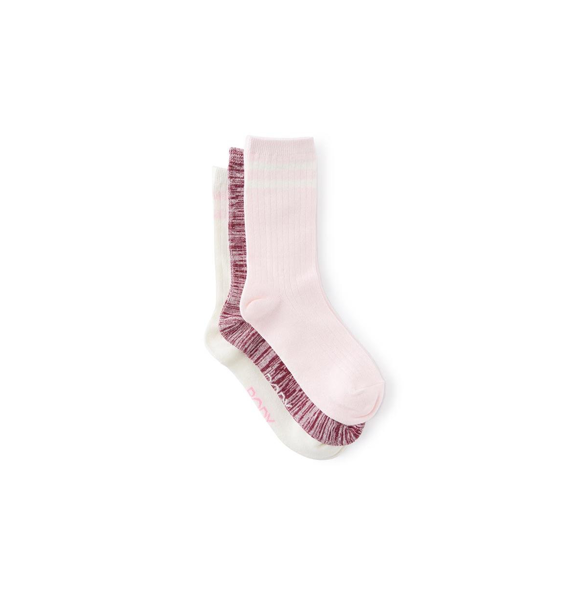 Women's Active Body Crew Socks 3Pk - Deep red/cherry dream