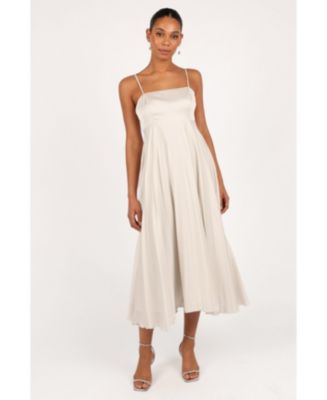 keegan pleated satin dress Petal and Pup Women's Keegan Maxi Dress