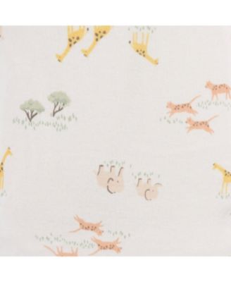 Baby Neutral Ivory Safari Sleeveless 4-Pack Onesies Bodysuits