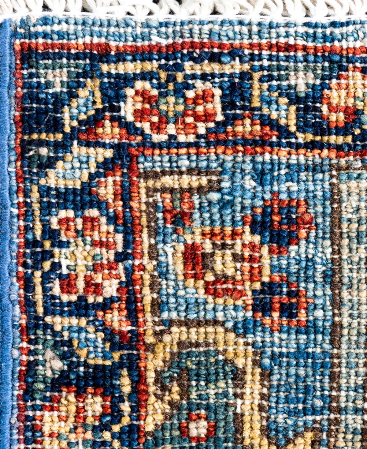 Adorn Hand Woven Rugs Serapi M1945 2'9''x9'10'' Runner Area Rug In Light Blue