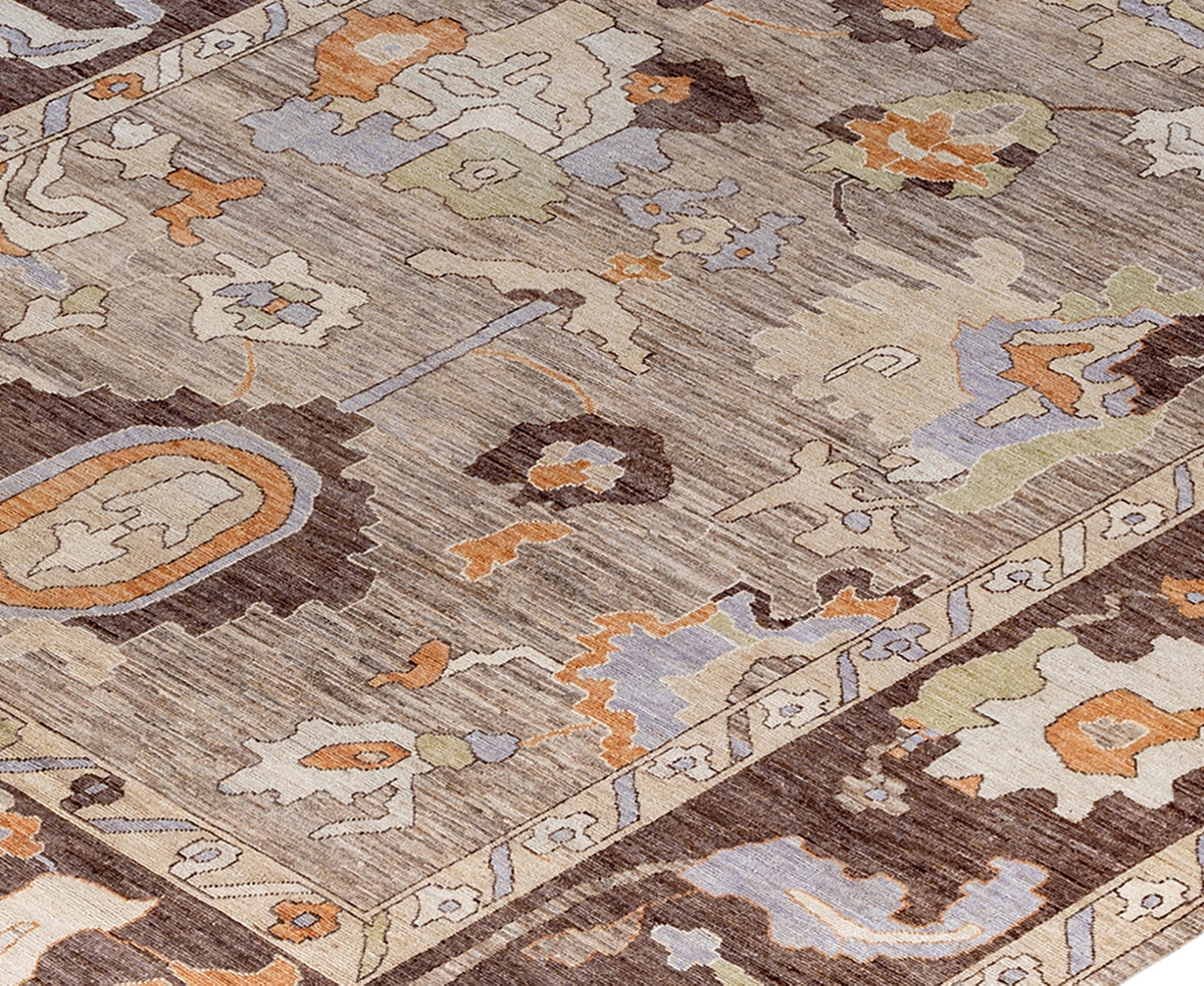 Adorn Hand Woven Rugs Colorful Oushak M1945 10'2''x13'9'' Area Rug In Gray
