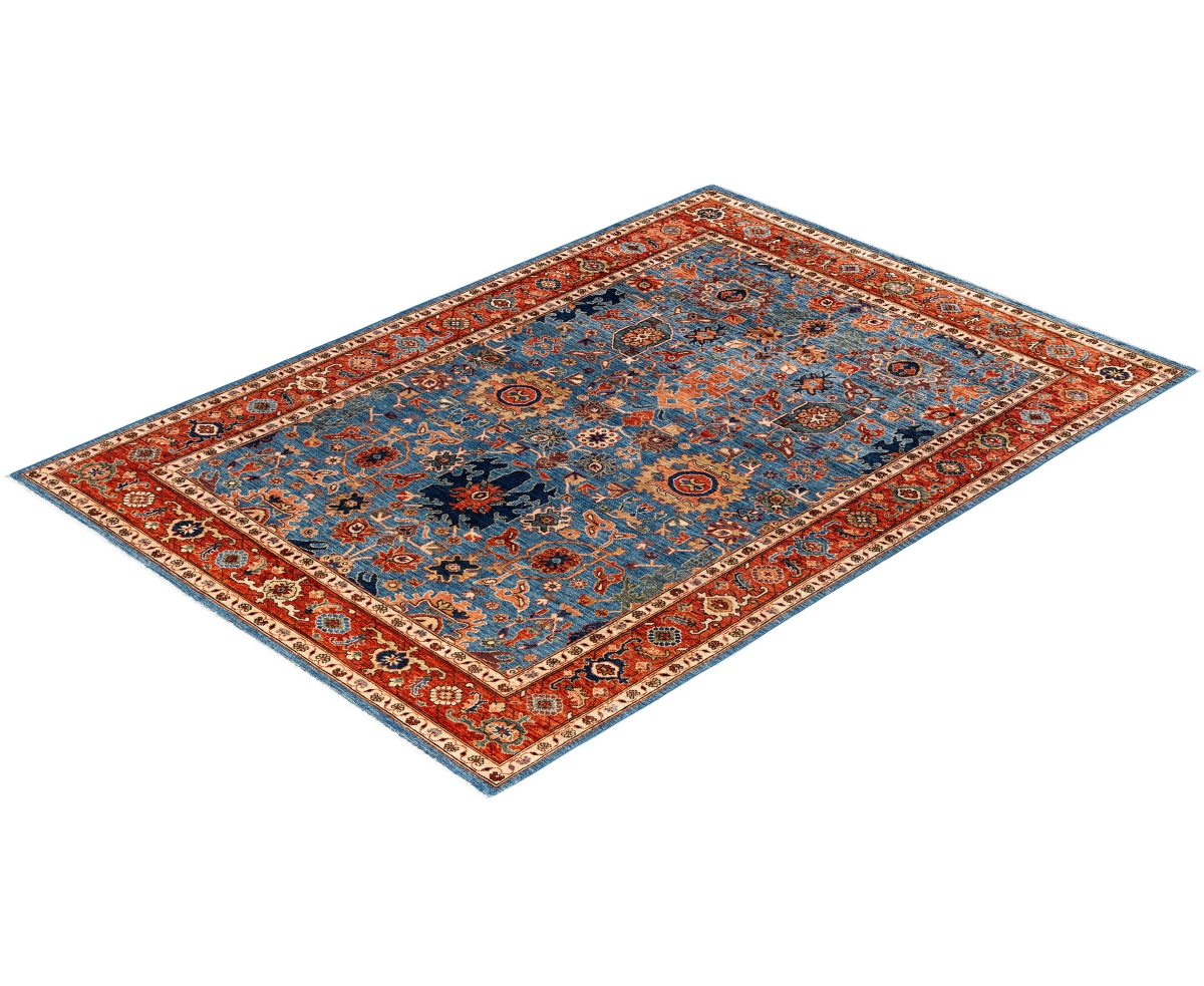 Adorn Hand Woven Rugs Serapi M1945 6'3''x8'11'' Area Rug In Light Blue