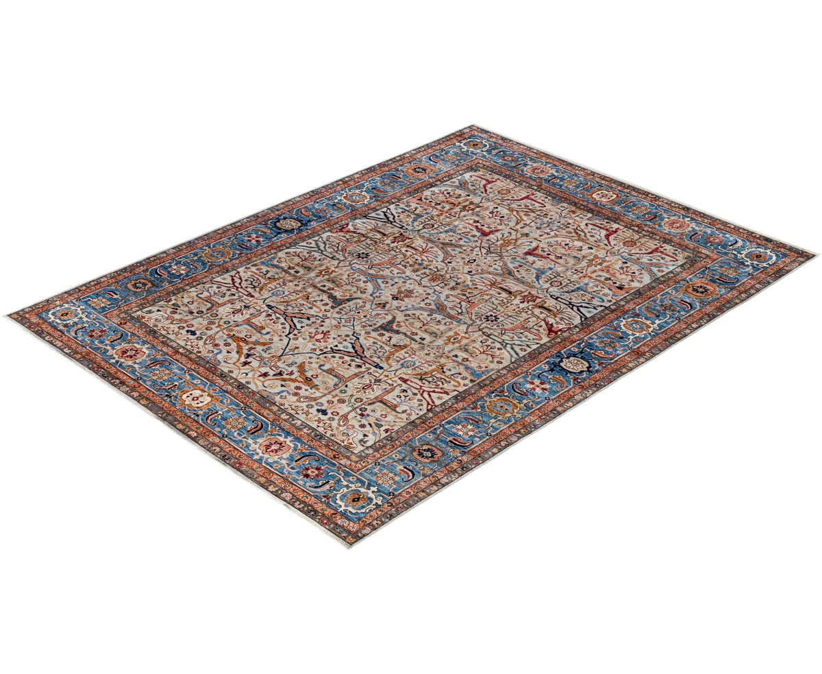Adorn Hand Woven Rugs Serapi M1945 8'11''x12' Area Rug In Light Gray