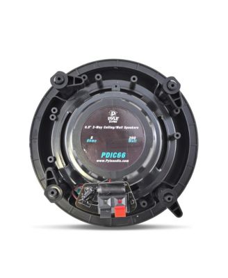 PDIC66 6.5" In-Wall/In-Ceiling 2-Way Stereo Speakers - Flush Mount, 200W, White, Pair