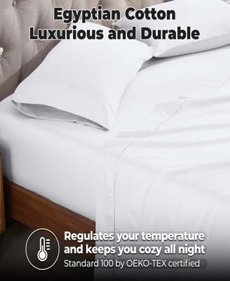 Egyptian Cotton 300 Thread Count Solid Bed Sheet Set