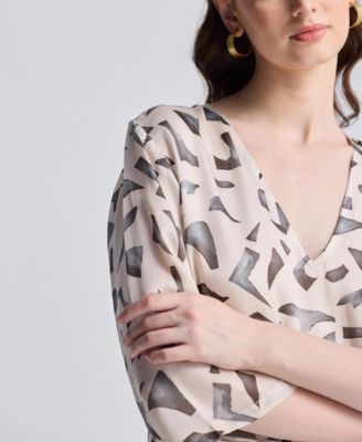 Women's Maxi Dress with Side Slits in Mosaic