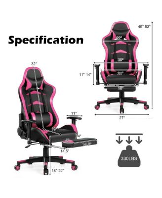 Massage Gaming Chair with Footrest