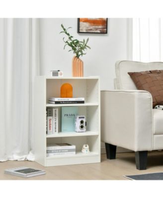 3-Tier Bookcase Open Display Rack Cabinet with Adjustable Shelves