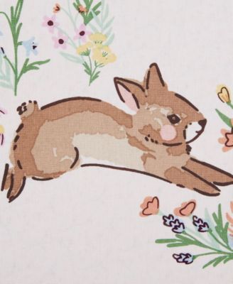 Spring Bunny Embellished Cotton Reversible Table Runner, 14"x72" 