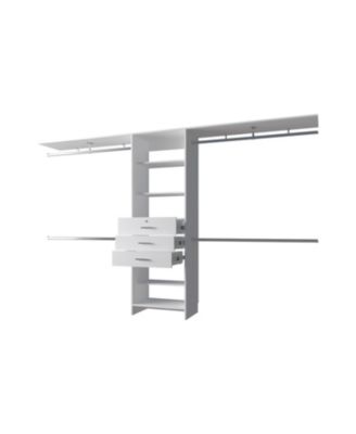 Geek Modular Closet Organizer System with Hanging Rods, Shelves, and Drawers