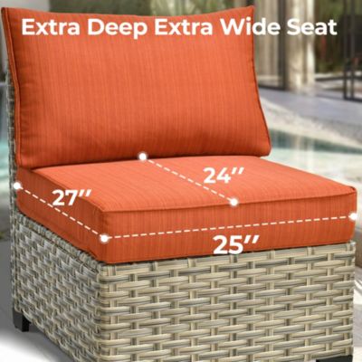 9 Pieces Outdoor Patio Furniture Set,Rattan Sectional Sofa Couch,Outside Coversation Set with Extra Deep Swivel Chairs and Solar Coffee Table for Porch Balcony Backyard Deck Poolside