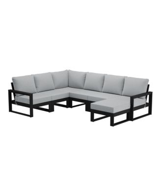 7-Piece Outdoor Modular L-Shaped Corner Patio Sectional Sofa Set